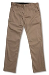 Volcom Vmonty Straight Leg Stretch Chinos In Khaki