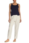 Eileen Fisher System Slouchy Silk Ankle Pants In Bone