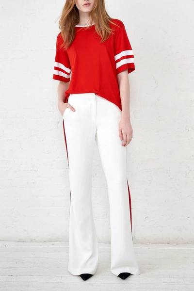 La Ligne Le Tuxedo Pant In White/red