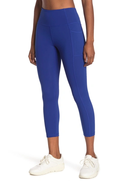X By Gottex Vanessa High Waisted Ankle Leggings In Royal Blue