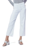 Paige Nellie Cropped Raw-edge Culottes In Crsp Wht