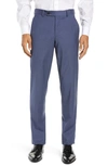 Ted Baker Jerome Flat Front Solid Wool Dress Pants In Blue