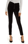 7 FOR ALL MANKIND THE HIGH WAIST EXPOSED BUTTON FLY VELVETEEN ANKLE SKINNY PANTS,190392633006