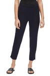 Eileen Fisher Organic Stretch Cotton Slit Hem Ankle Pants In Ink