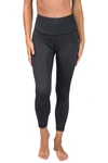 90 Degree By Reflex Interlink Back Curved Seam Ankle Leggings In Htwhc - Heat Wave/htr.charcoal