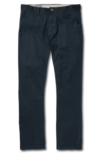 Volcom V-monty Modern Fit Chino Pants In Dark Navy - Cambodia