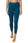 90 Degree By Reflex Interlink High Waist Ankle Leggings In Crystal Teal