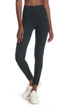 90 Degree By Reflex Superflex High Rise Elastic Free Ankle Leggings In Forest Clover
