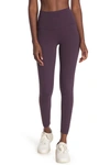 90 Degree By Reflex Superflex High Rise Elastic Free Ankle Leggings In Posh Plum