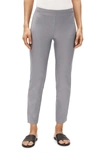 Eileen Fisher Stretch Crepe Slim Ankle Pants In Zinc