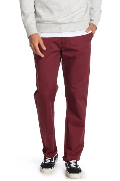 Volcom Vmonty Straight Leg Stretch Chinos In Cabernet