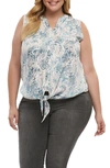 Tart Liya Print Tie Hem Top In Desert Pyt