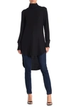 Go Couture Turtleneck High-low Tunic Sweater In Black