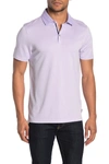 Ted Baker Woven Collar Short Sleeve Polo In Lilac