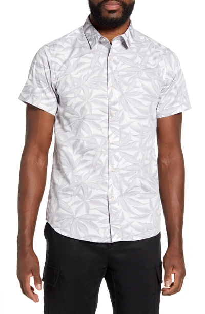 Acyclic Reverse Palm Short Sleeve Button-up Shirt In White