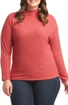 Tart Deb Ribbed Long Sleeve Top In Cranberry