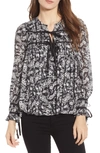 REBECCA MINKOFF QUINN PAISLEY TIE FRONT TOP,191422262609