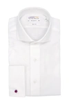 Lorenzo Uomo Basketweave French Cuff Regular Fit Dress Shirt In White