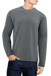 X-ray Crew Neck Long Sleeve T-shirt In Charcoal Heather