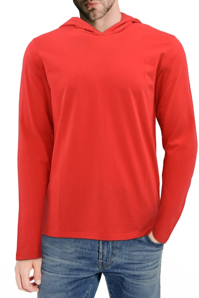 X-ray Knit Long Sleeve Hoodie In Racer Red