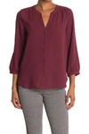 Nydj Pleat Back Crepe Blouse In Grenache