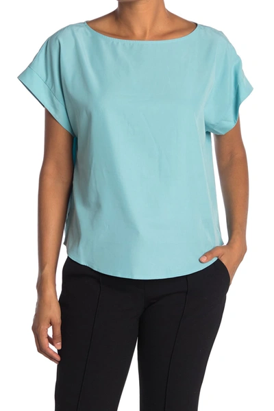 Eileen Fisher Relaxed Boat-neck Cap-sleeve Top In Scarb