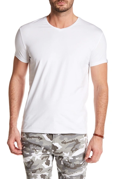 X-ray Solid V-neck Flex T-shirt In White