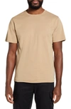 Acyclic Short Sleeve Basic Crew Neck Slim Tee In Khaki