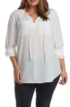 Tart Murphy Split Neck Top In Gardenia
