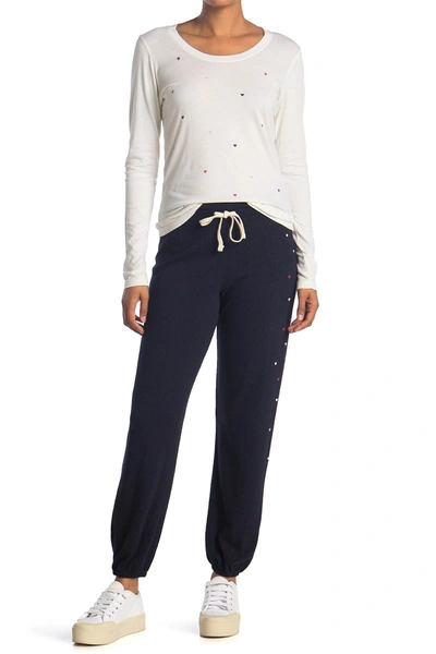 Sundry Heart Print Sweatpants In Navy