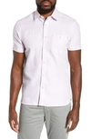 Ted Baker Graphit Slim Fit Cotton & Linen Shirt In Pale Pink