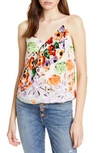 ALICE AND OLIVIA LAVONIA FLORAL RUFFLE DRAPED CAMISOLE,888819980184