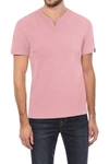 X-ray Split Neck T-shirt In Pink