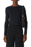 Whistles Annie Sparkle Knit Top In Navy