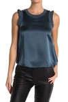 Cinq À Sept Tous Les Jours Lenore Crewneck Sleeveless Silk Top In Onyx