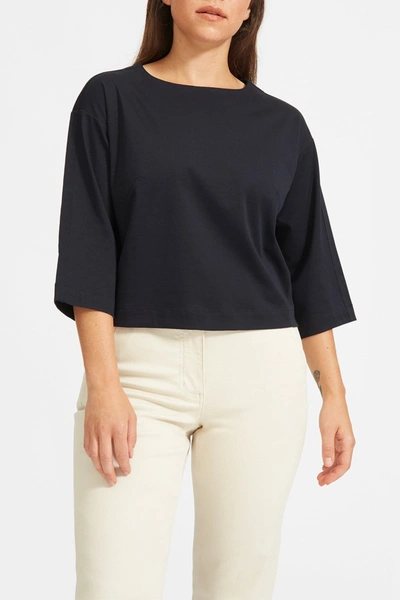 Everlane The Luxe Cotton Crop T-shirt In Black