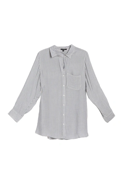 Velvet Heart Elisa Striped Roll Sleeve Shirt In Indigo White Stripe