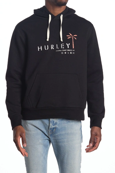 Hurley Tropical Mindstate Logo Hoodie In Black