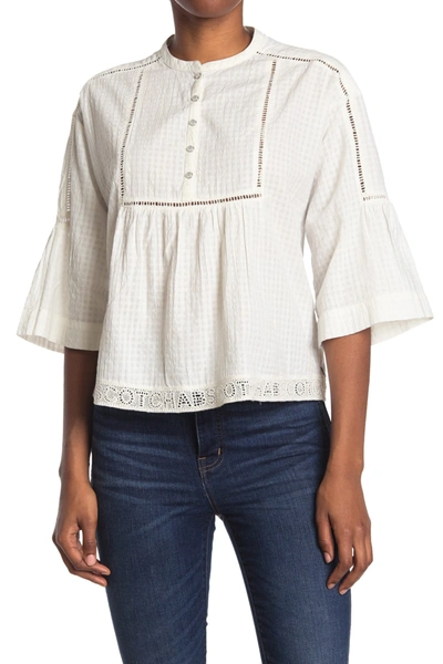 Scotch & Soda Loose Fitted Bell Sleeve Top In 03-off White