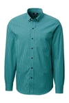 Cutter & Buck Anchor Gingham Tailored Fit Long Sleeve Shirt In Fresh Mint