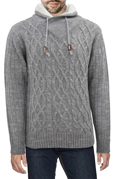 X-ray Shawl Collar Sweater In Light Grey
