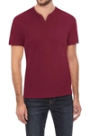 X-ray Split Neck T-shirt In Cranberry