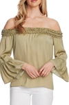 Vince Camuto Women's Bell Sleeve Off Shoulder Blouse In Soft Willow