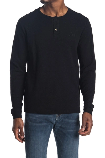 ...lost Long Sleeve Henley In Jet Black