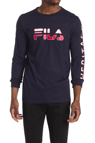 Fila Usa Christopher Graphic Long Sleeve Shirt In Peaccre410