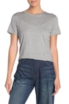 Vince Crew Neck Shirttail T-shirt In H Grey
