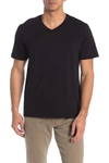 Vince Regular Fit Garment Dyed V-neck T-shirt In Black
