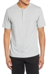 Vince Stripe Cotton Blend Henley T-shirt In Lt H Grey/sleet