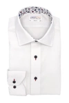 Lorenzo Uomo Lorenxo Uomo Trim Fit Diamond Textured Dress Shirt In White