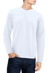 X-ray Long Sleeve Henley Shirt In White